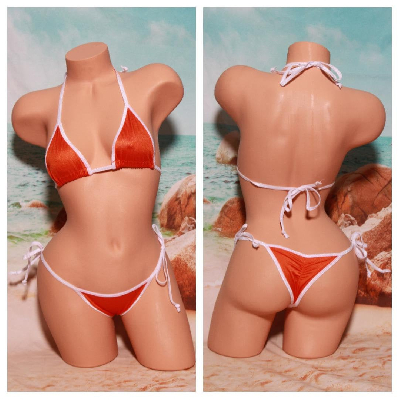 Orange w Your Choice Trim Color  2 Piece Micro Bikini Set-7