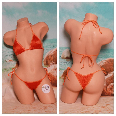Orange w Your Choice Trim Color  2 Piece Micro Bikini Set-15