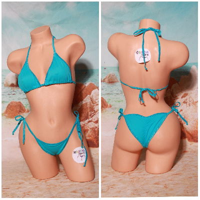Bright Blue with Your Choice Trim Color 2 Piece Micro Bikini Set-6