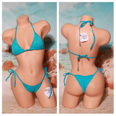 Bright Blue with Your Choice Trim Color 2 Piece Micro Bikini Set-16