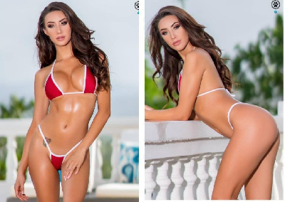 Red with Your Choice Trim Color 2 Piece Micro String Bikini Set One Size-20