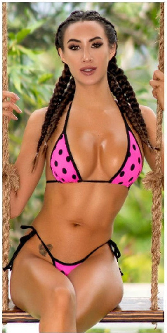Neon Pink with Black Polka Dots with Black Trim  2 Piece Set One Size