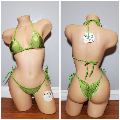 Lime Green with Lime Green Trim 2 Piece Micro Bikini Set-6