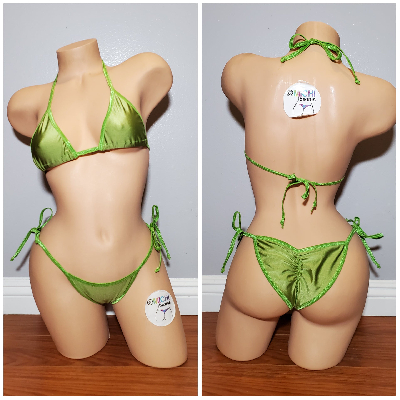 Lime Green with Lime Green Trim 2 Piece Micro Bikini Set-7