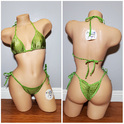Lime Green with Lime Green Trim 2 Piece Micro Bikini Set-8