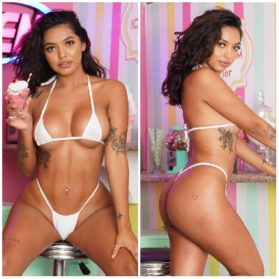 White w Your Choice Trim Color 2pc Micro Bikini Set one size-7