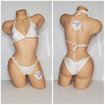 White w Your Choice Trim Color 2pc Micro Bikini Set one size-11