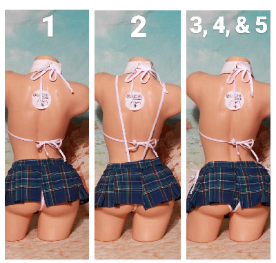 Navy Plaid w/ Your Choice Trim Sexy School Girl Costume Pleaded Skirt 5 Piece Set-0