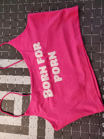Your Choice Color Crop Top "Born for Porn" One Size (SMALL)-4