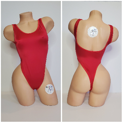 Red with Red Trim Custom Logo Option 1 Piece Bodysuit Size SMALL-3