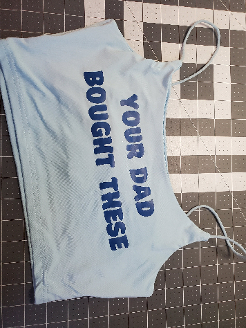 Your Choice Color Crop Top "Your Dad Bought These" One Size (SMALL)