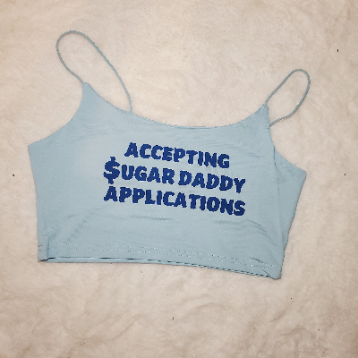 Your Choice Color Crop Top "Accepting Sugar Daddy Applications" One Size (SMALL)-4