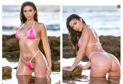 Neon Hot Pink w/ Your Choice Trim Color  2 Piece Micro String Bikini Set One Size-9