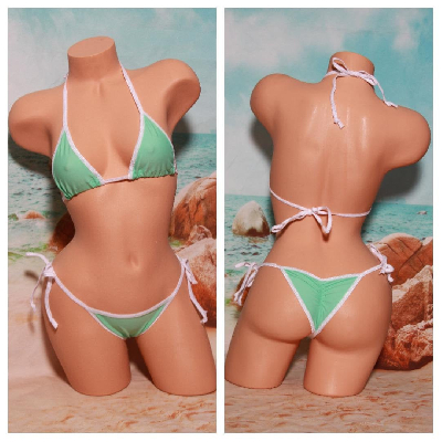 Mint Green with Your Choice Trim Color 2 Piece Micro Bikini Set-6