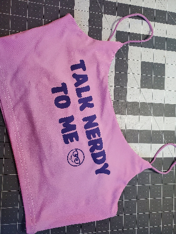 Your Choice Color Crop Top "Talk nerdy to me" One Size (SMALL)-2