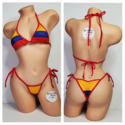 Colombia Flag 2pc Micro Bikini set-0