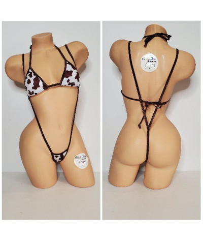 brown cow micro bikini tiny bikini string bikini beachwear