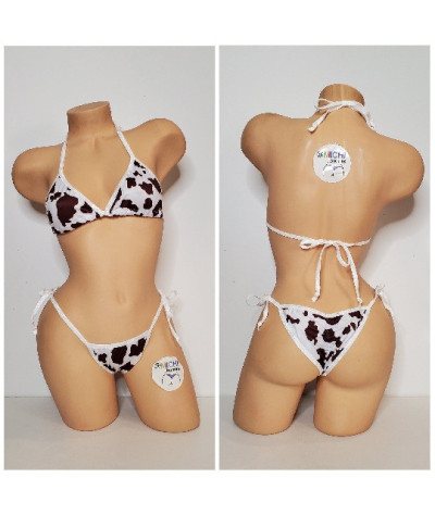 brown cow micro bikini tiny bikini string bikini beachwear