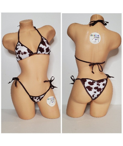 brown cow micro bikini tiny bikini string bikini beachwear