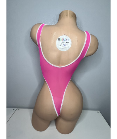 hot-pink-mesh-with-your-choice-trim-color-very-sheer-1-piece-bodysuit-size-small