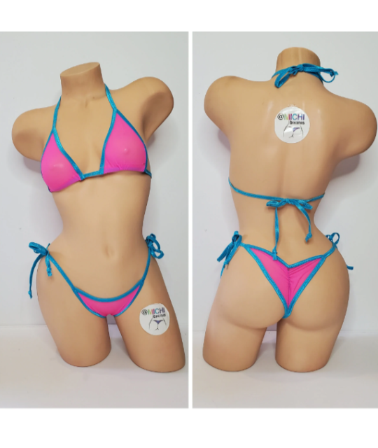 hot-pink-mesh-with-your-choice-trim-color-scrunch-butt-2-piece-micro-string-bikini-set-one-size hot-pink-mesh-with-your-choice-trim-color-scrunch-butt-2-piece-micro-string-bikini-set-one-size