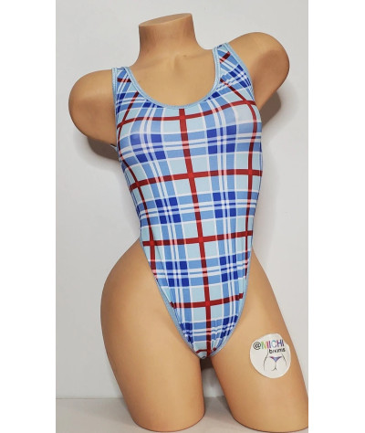 baby-blue-w-red-plaid-pattern-with-baby-blue-trim-1-piece-bodysuit-size-small