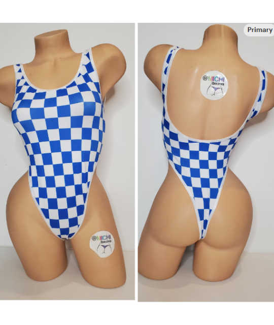 blue-and-white-checker-print-with-your-choice-trim-color-1-piece-bodysuit-size-small blue-and-white-checker-print-with-your-choice-trim-color-1-piece-bodysuit-size-small