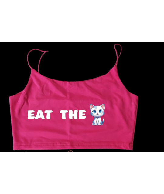 your-choice-color-crop-top-eat-the-cat-one-size-small your-choice-color-crop-top-eat-the-cat-one-size-small