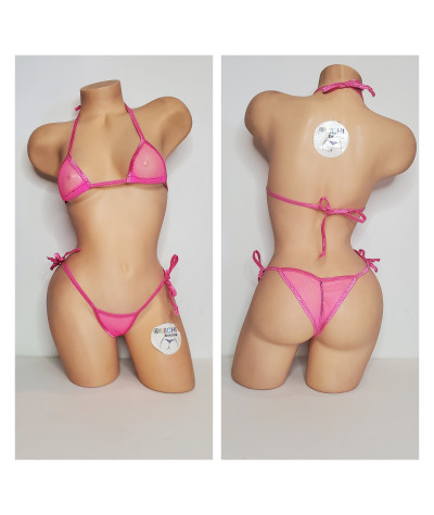 hot-pink-medium-hole-fishnet-very-sheer-w-your-choice-trim-color-2-piece-micro-bikini-set