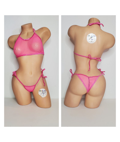 hot-pink-medium-hole-fishnet-very-sheer-w-your-choice-trim-color-2-piece-micro-bikini-set