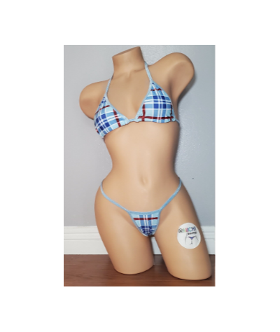 baby-blue-red-plaid-w-baby-blue-trim-medium-coverage-top-scrunch-butt-bottoms-2-piece-micro-string-bikini-set-one-size