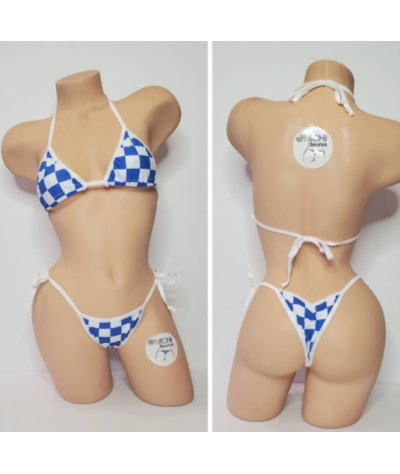 blue-white-big-checker-pattern-w-your-choice-trim-color2-piece-micro-string-bikini-set-one-size
