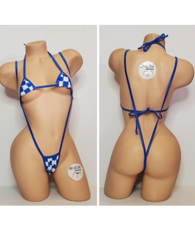 blue-white-big-checker-pattern-w-your-choice-trim-color2-piece-micro-string-bikini-set-one-size