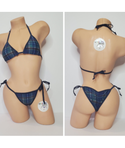 navy-plaid-pattern-w-your-choice-trim-color-2-piece-micro-bikini-set-one-size