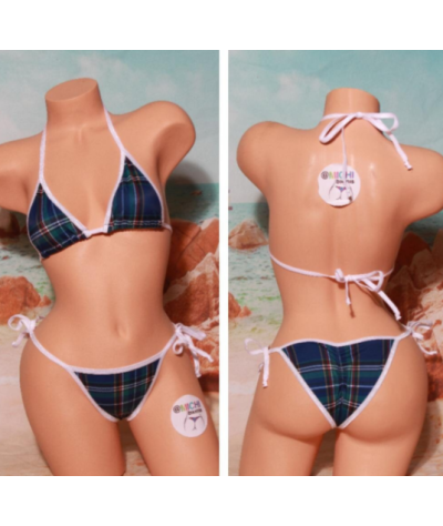 navy-plaid-pattern-w-your-choice-trim-color-2-piece-micro-bikini-set-one-size