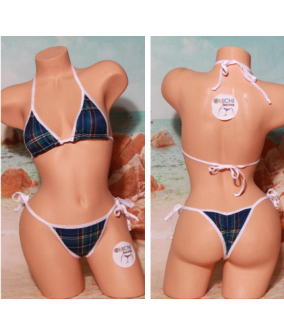navy-plaid-pattern-w-your-choice-trim-color-2-piece-micro-bikini-set-one-size
