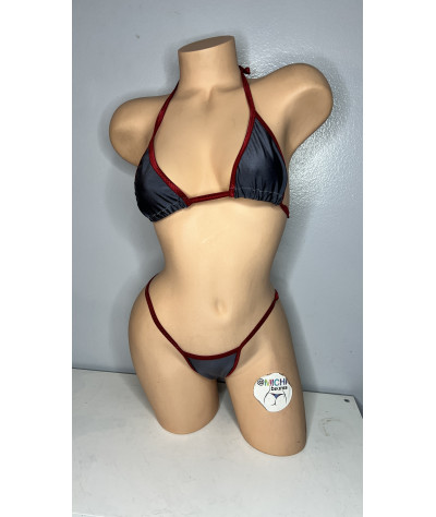 dark-red-plaid-micro-mini-pleated-skirt-costume-5-piece-set-w-grey-w-dark-red-trim-bikini-w-your-choice-coverage-combo