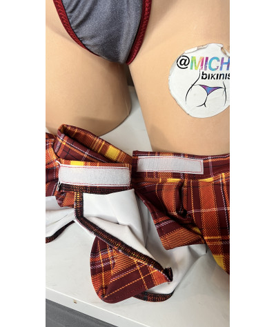 dark-red-plaid-micro-mini-pleated-skirt-costume-5-piece-set-w-grey-w-dark-red-trim-bikini-w-your-choice-coverage-combo