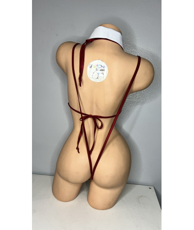 dark-red-plaid-micro-mini-pleated-skirt-costume-5-piece-set-w-grey-w-dark-red-trim-bikini-w-your-choice-coverage-combo