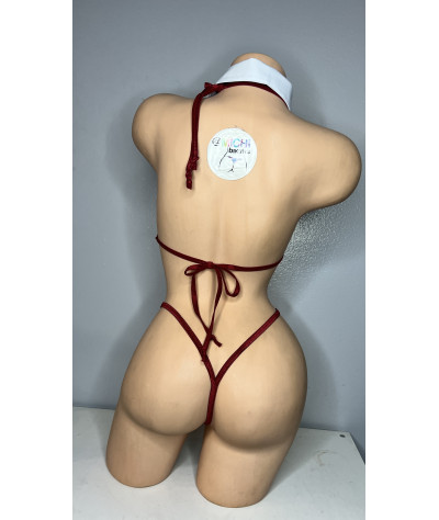 dark-red-plaid-micro-mini-pleated-skirt-costume-5-piece-set-w-grey-w-dark-red-trim-bikini-w-your-choice-coverage-combo