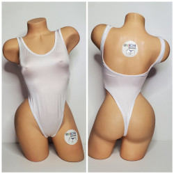 White with White Trim Color  1 Piece Bodysuit Size SMALL