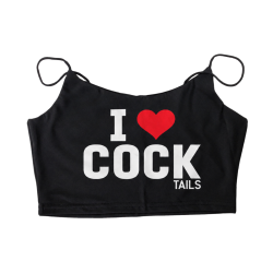 Your Choice Color Crop Top "I LOVE COCKTAILS" One Size (SMALL | MichiBikinis